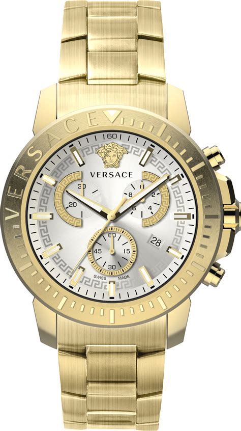herrenuhr gold silber versace